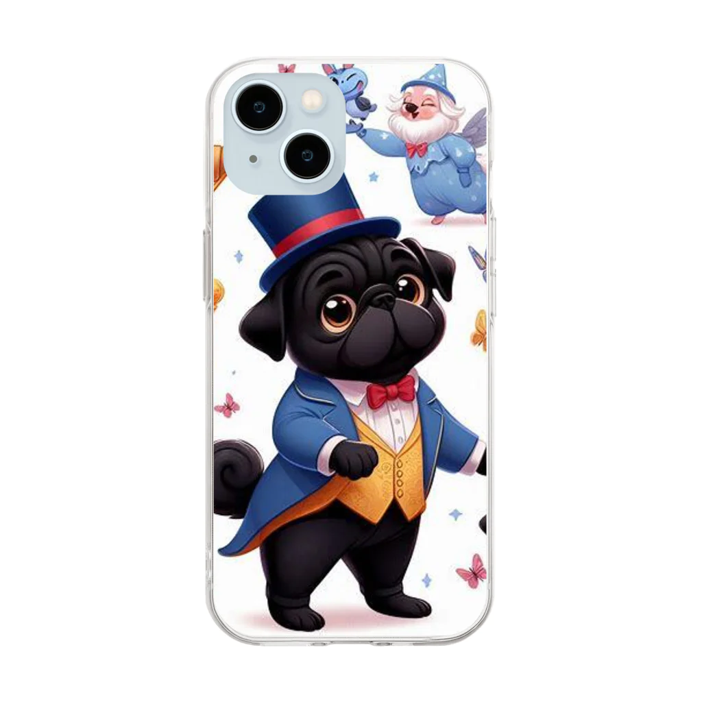 黒パグ🖤Black Pug laboratory🖤のFantasy Pugs series ソフトクリアスマホケース