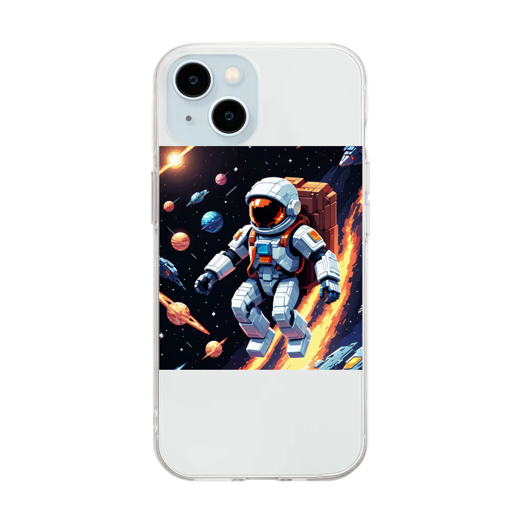 kawadai_の宇宙を旅している勇者 Soft Clear Smartphone Case