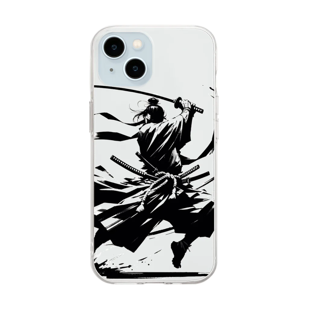 Sunlit HorizonのA lonely SAMURAI Soft Clear Smartphone Case