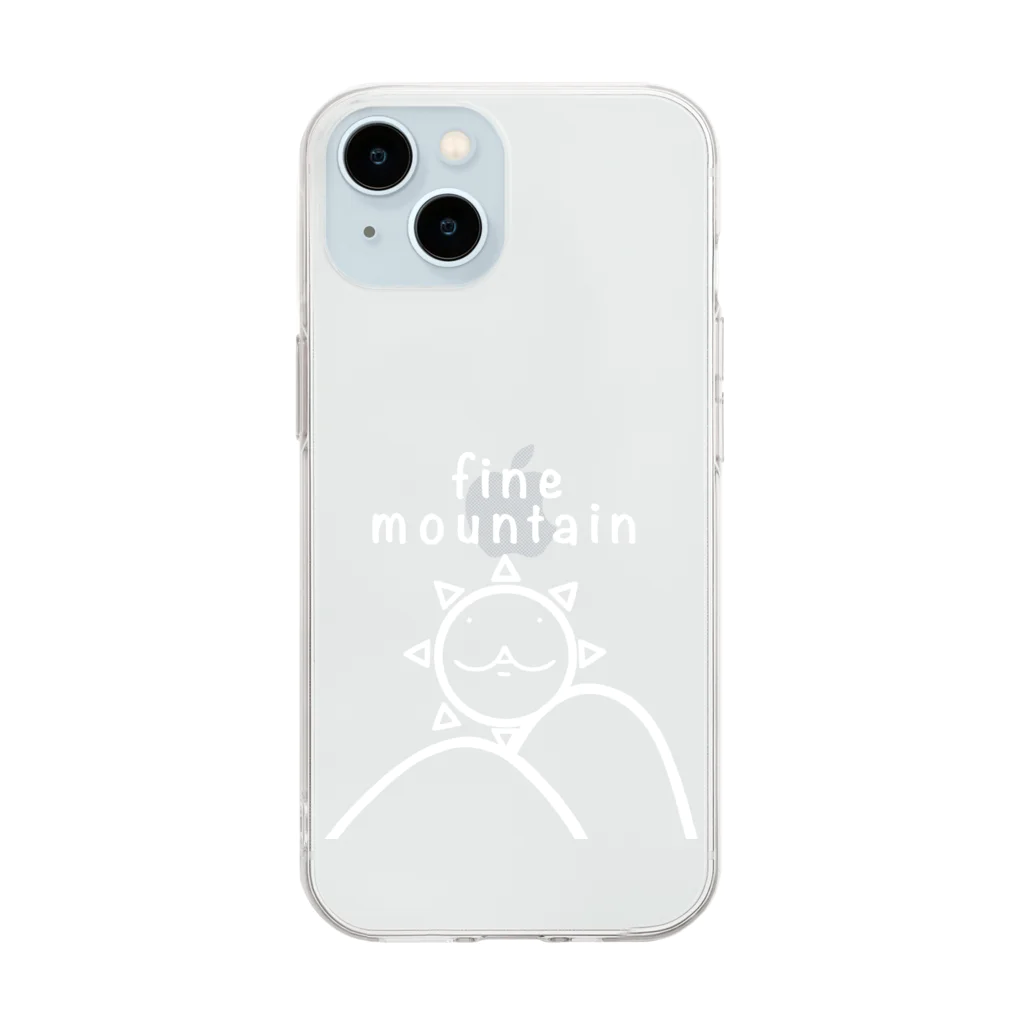 YUTANEKO公式ショップのfine mountain outdoor 白ヌキ Soft Clear Smartphone Case