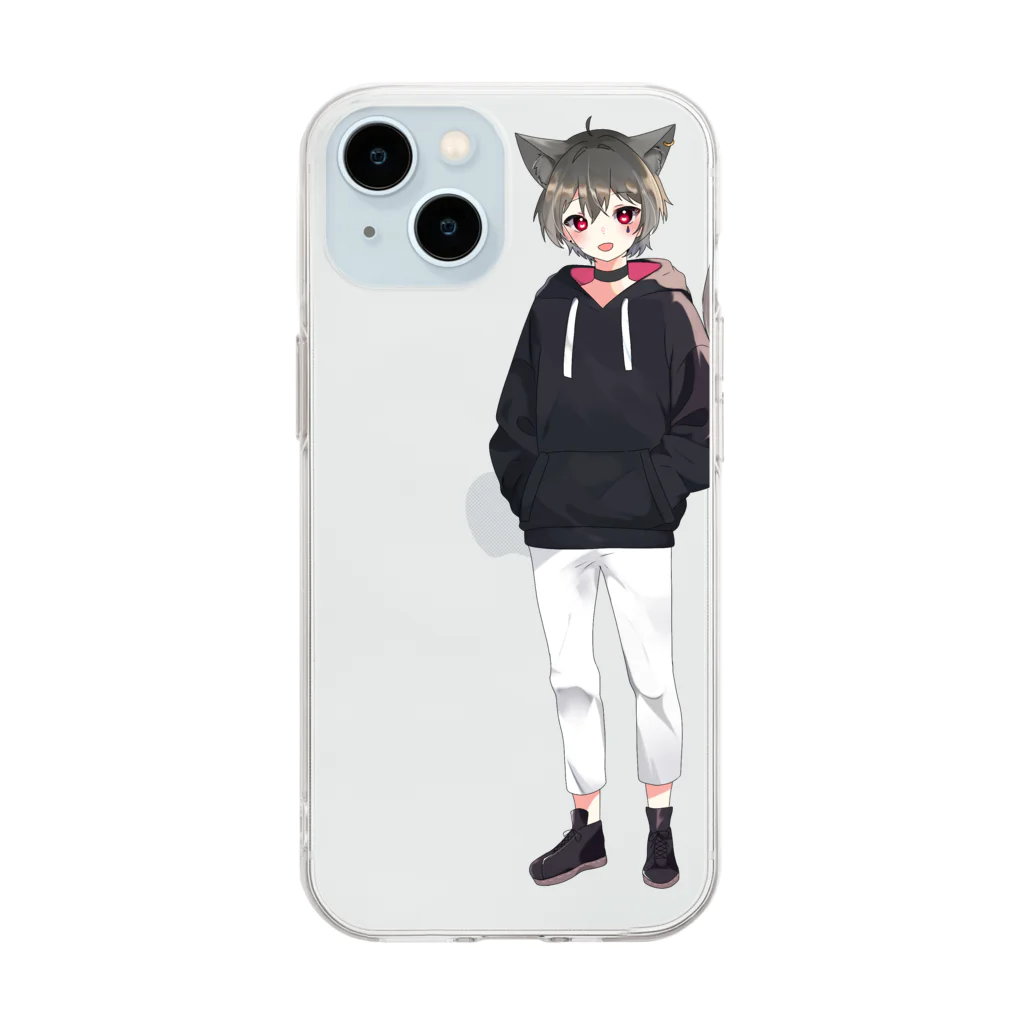 変異猫アダムグッズの変異猫アダム立ち絵 Soft Clear Smartphone Case