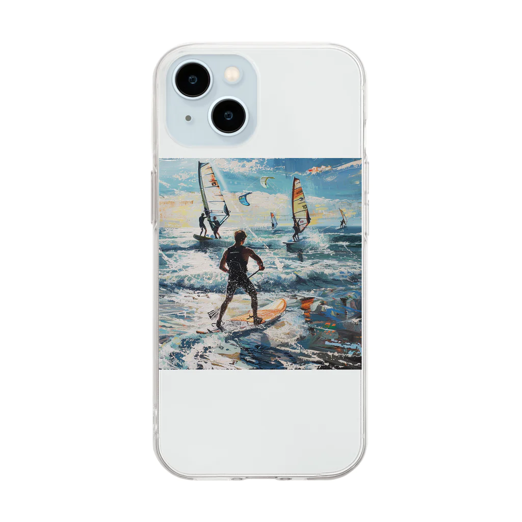 AQUAMETAVERSEのsupとwindsurfingレース　エンジェル717 2065 Soft Clear Smartphone Case