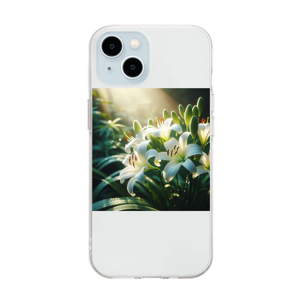 su-toの4月28日の誕生花　スカシユリ Soft Clear Smartphone Case