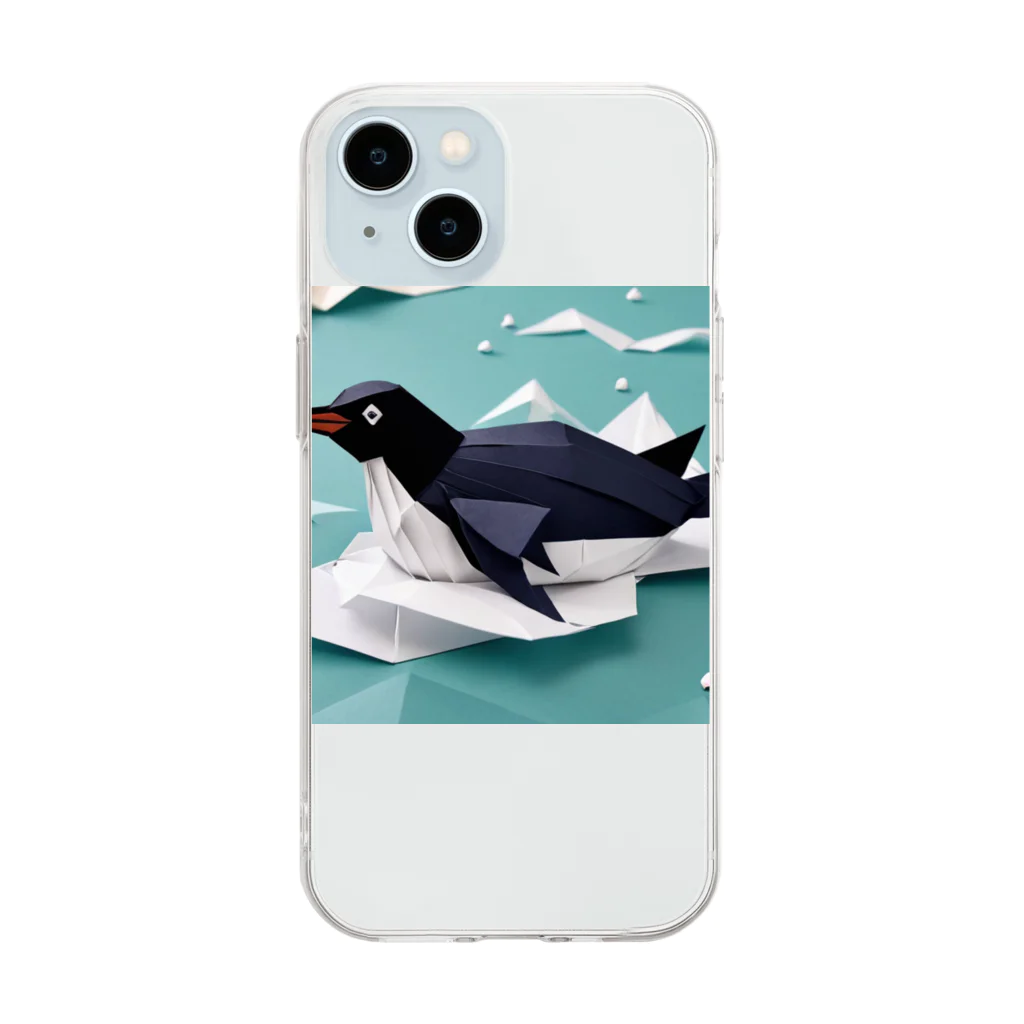 hinasoyuの海氷滑ペンギンAI Soft Clear Smartphone Case