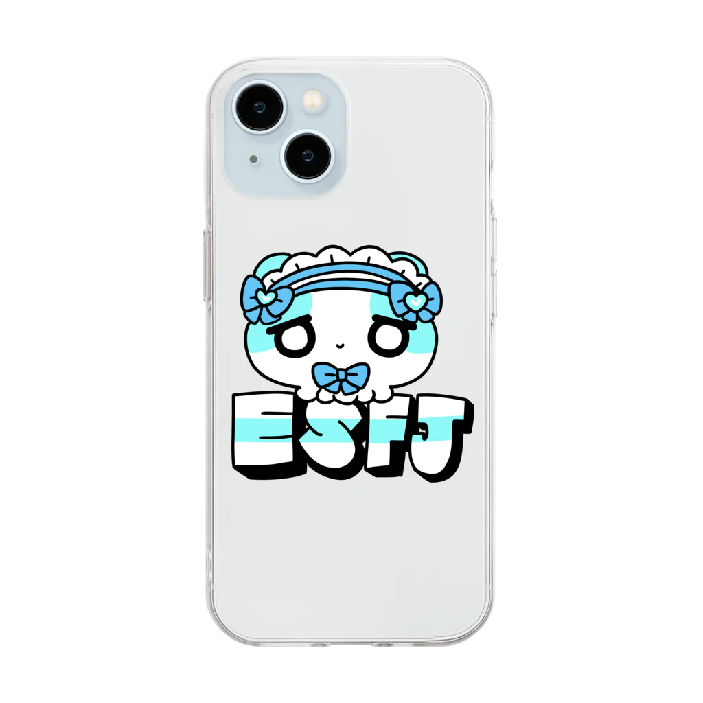 ムラサキゲジゲジのオンラインショップの16性格タコちゃんず ESFJ Soft Clear Smartphone Case