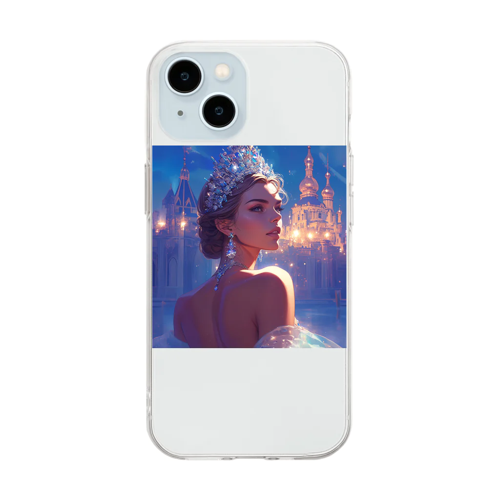 AQUAMETAVERSEの宵闇に輝くクリスタルの女王 Marsa 106 Soft Clear Smartphone Case