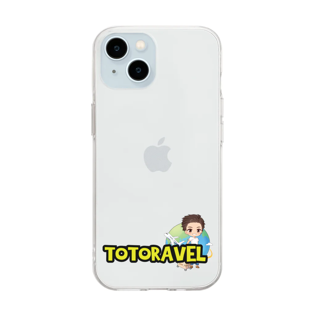 トトラベル - TOTORAVELのソフトクリアスマホケース（イラスト+文字ロゴ） Soft Clear Smartphone Case