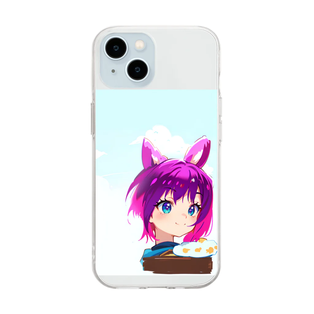 ioringoの店の猫耳っ娘 Soft Clear Smartphone Case