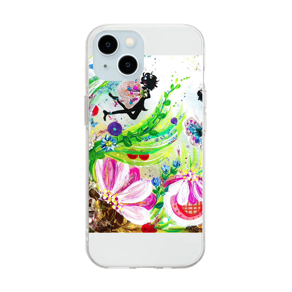 yukie8139の二人の妖精 Soft Clear Smartphone Case