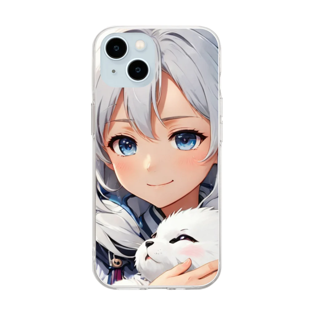 巫女スタぐらむのだっこされる神様 Soft Clear Smartphone Case