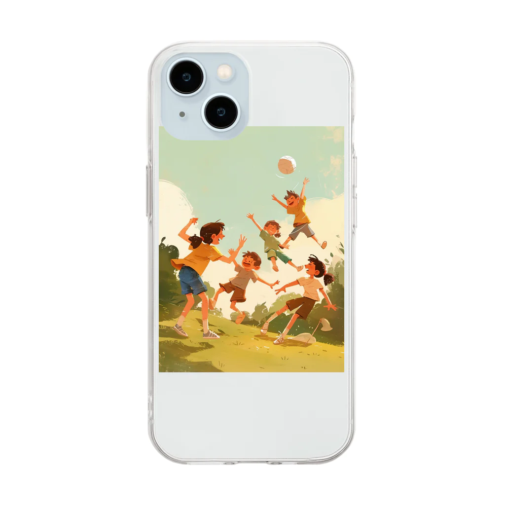 AQUAMETAVERSEの楽しそうな子供たち Soft Clear Smartphone Case