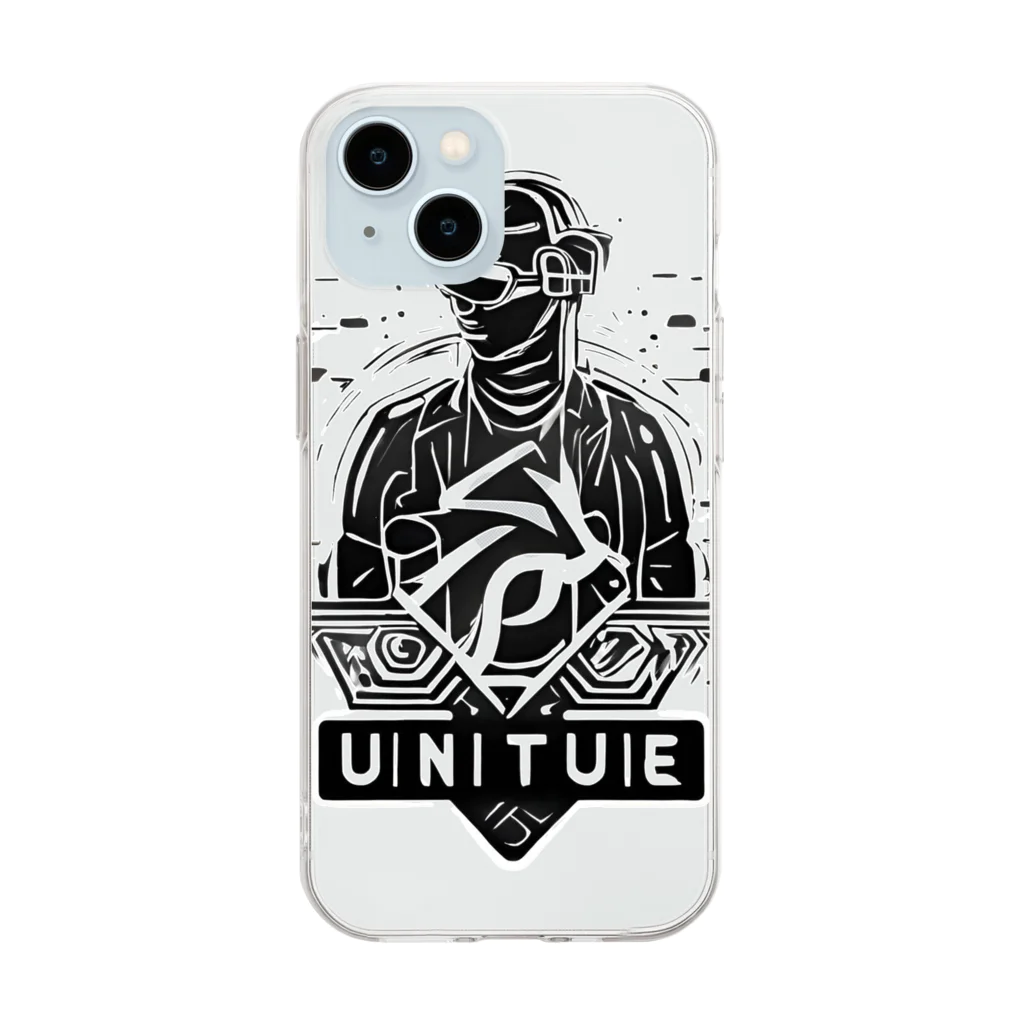 Unique Existenceのfuture man Soft Clear Smartphone Case