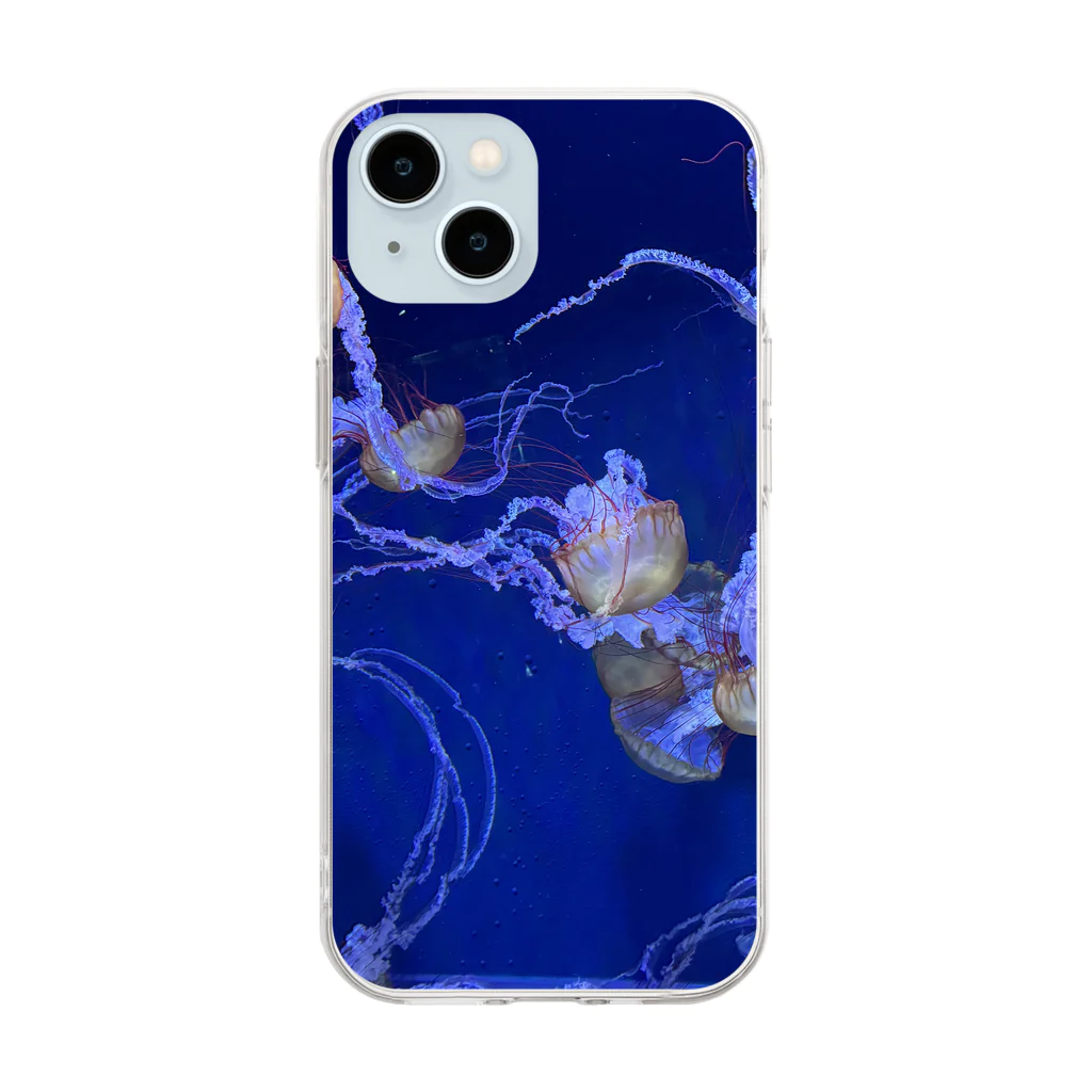 波乗り南国🏝️のゆらゆらクラゲくん Soft Clear Smartphone Case