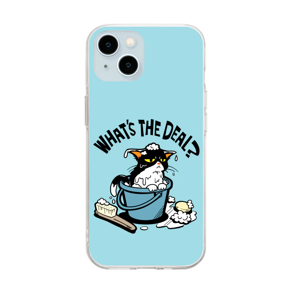 AckeeWolf Art Shopの猫シャンプー Soft Clear Smartphone Case