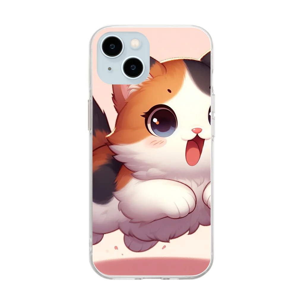 calico starの三毛猫　プクちゃん Soft Clear Smartphone Case