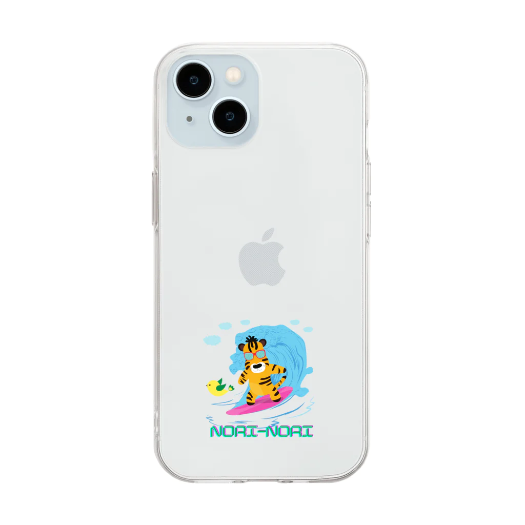 Ki-sanののりのりサーファー寅さん Soft Clear Smartphone Case