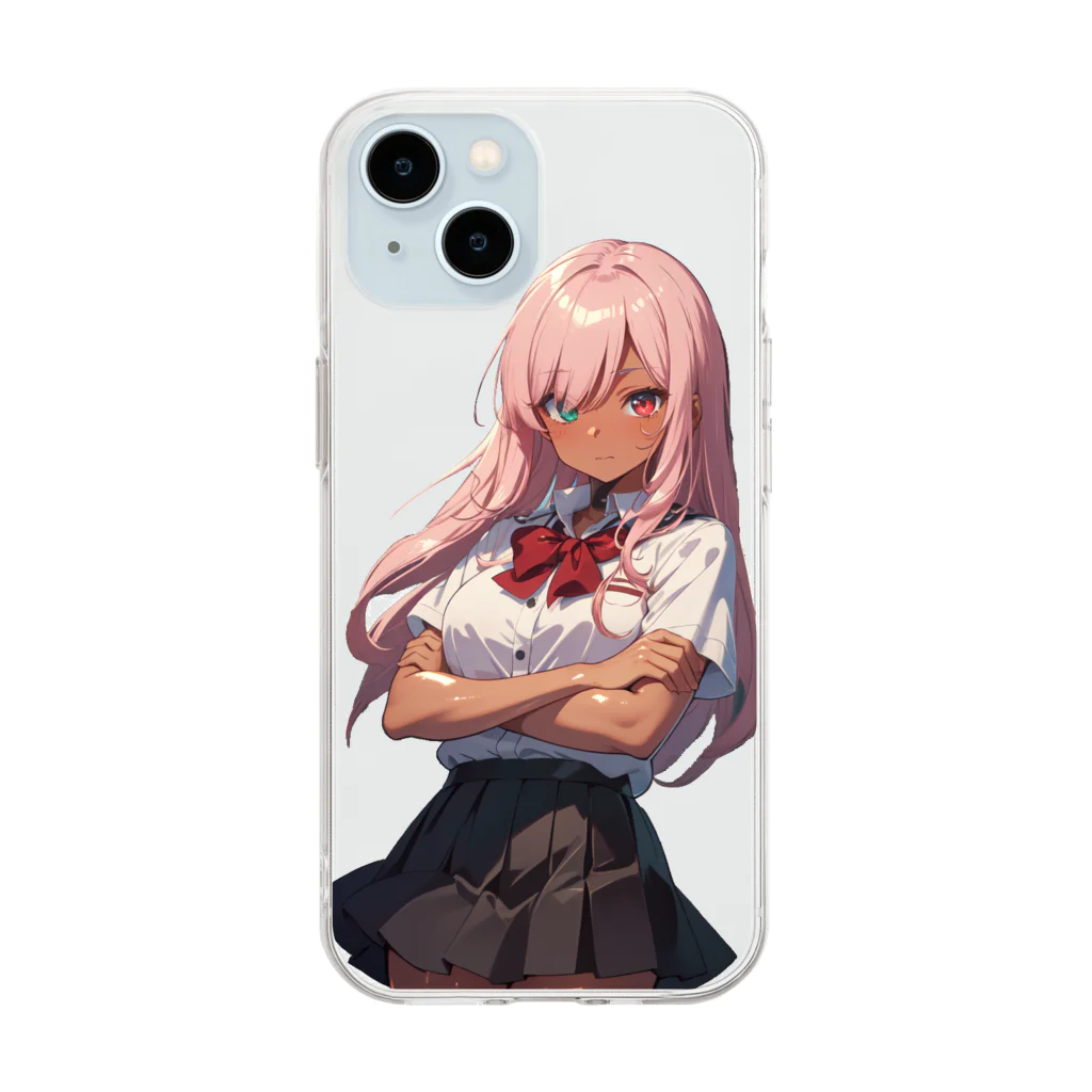 ヴィヴィオの腕を組む Soft Clear Smartphone Case