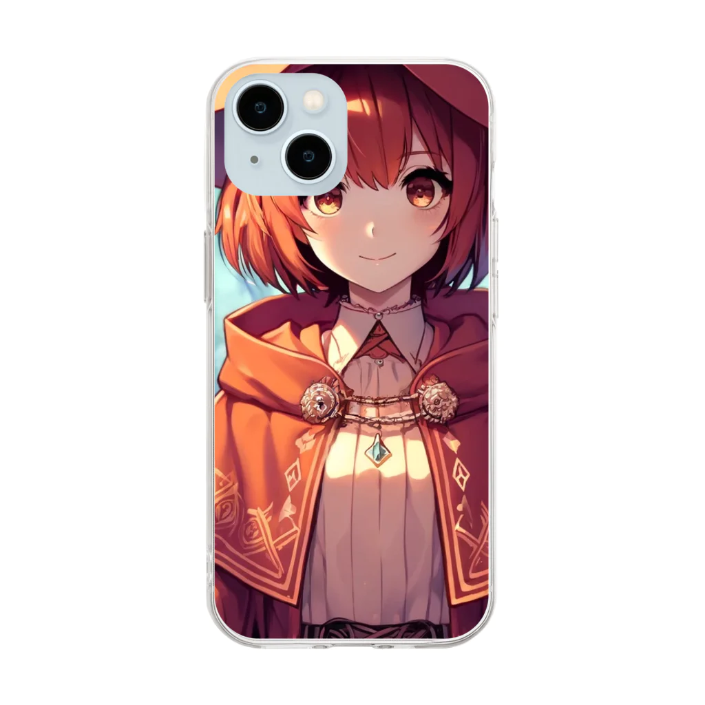 AIキャラつく〜るの赤髪の魔法使いの女の子 Soft Clear Smartphone Case