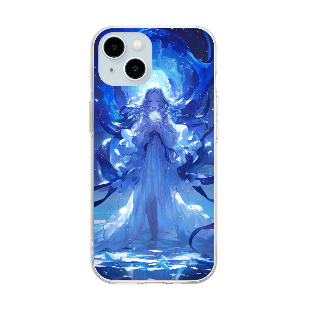 AQUAMETAVERSEの深海のようなブルーサファイアの妖精　BLUE PLUM  691 Soft Clear Smartphone Case