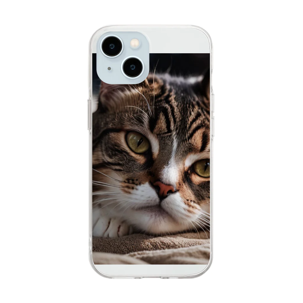 20000leftのねこねこ Soft Clear Smartphone Case