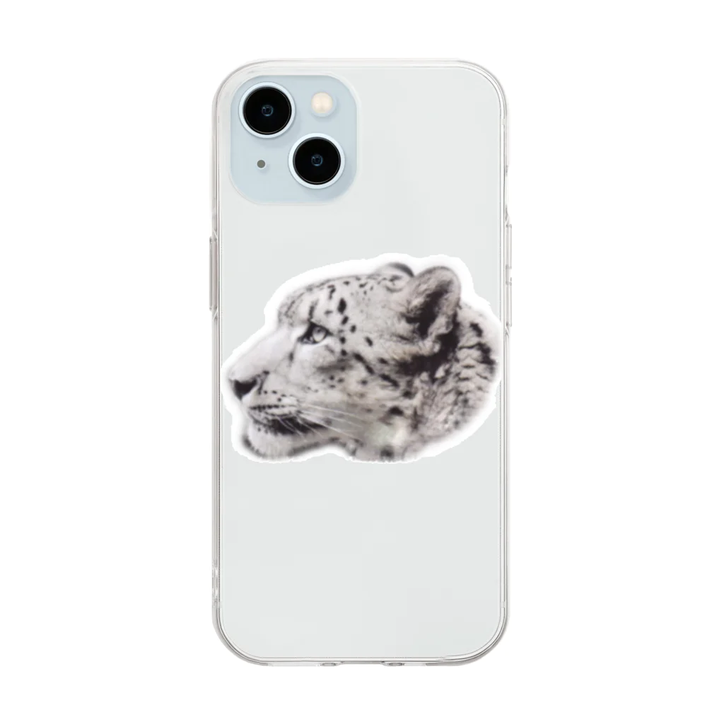 kuro-worldのユキヒョウ Soft Clear Smartphone Case