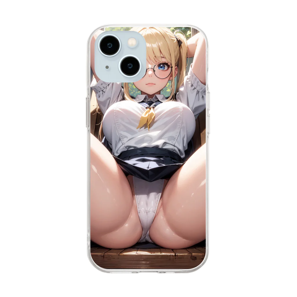 美少女学院の金髪美少女　七海ちゃん Soft Clear Smartphone Case