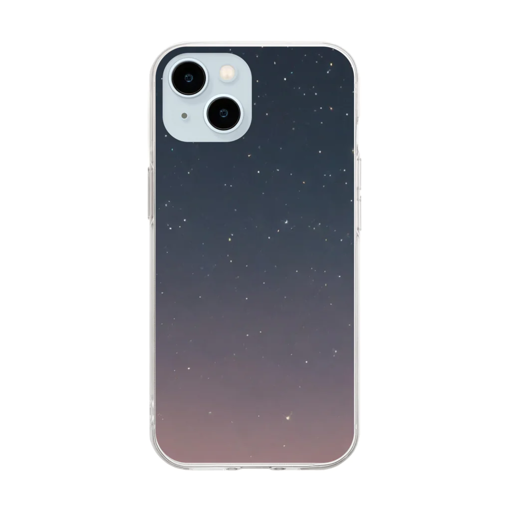 Chama's shopの星空 Soft Clear Smartphone Case