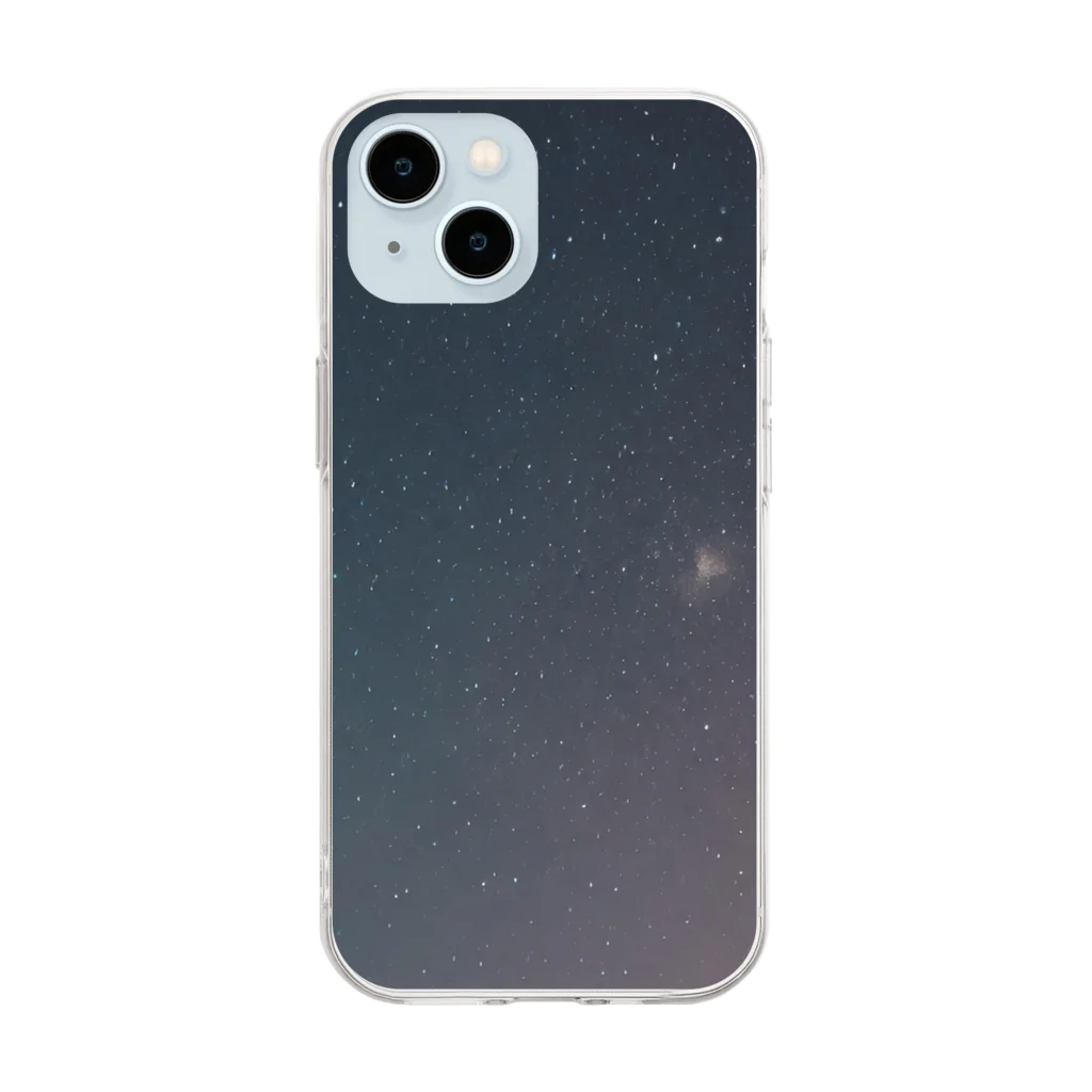 Chama's shopの星空 Soft Clear Smartphone Case