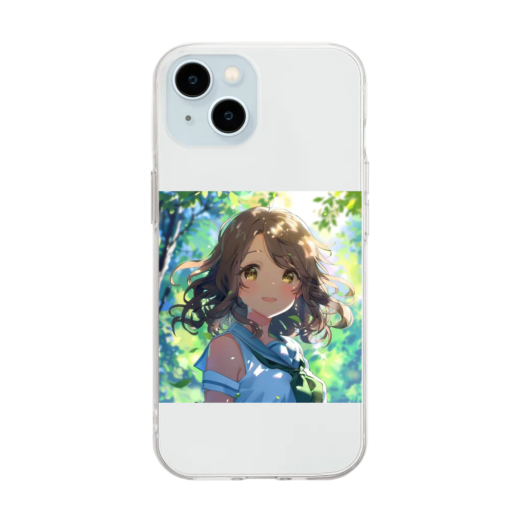 AQUAMETAVERSEのセーラー服の可愛い女の子　Tomoe bb 2712 Soft Clear Smartphone Case