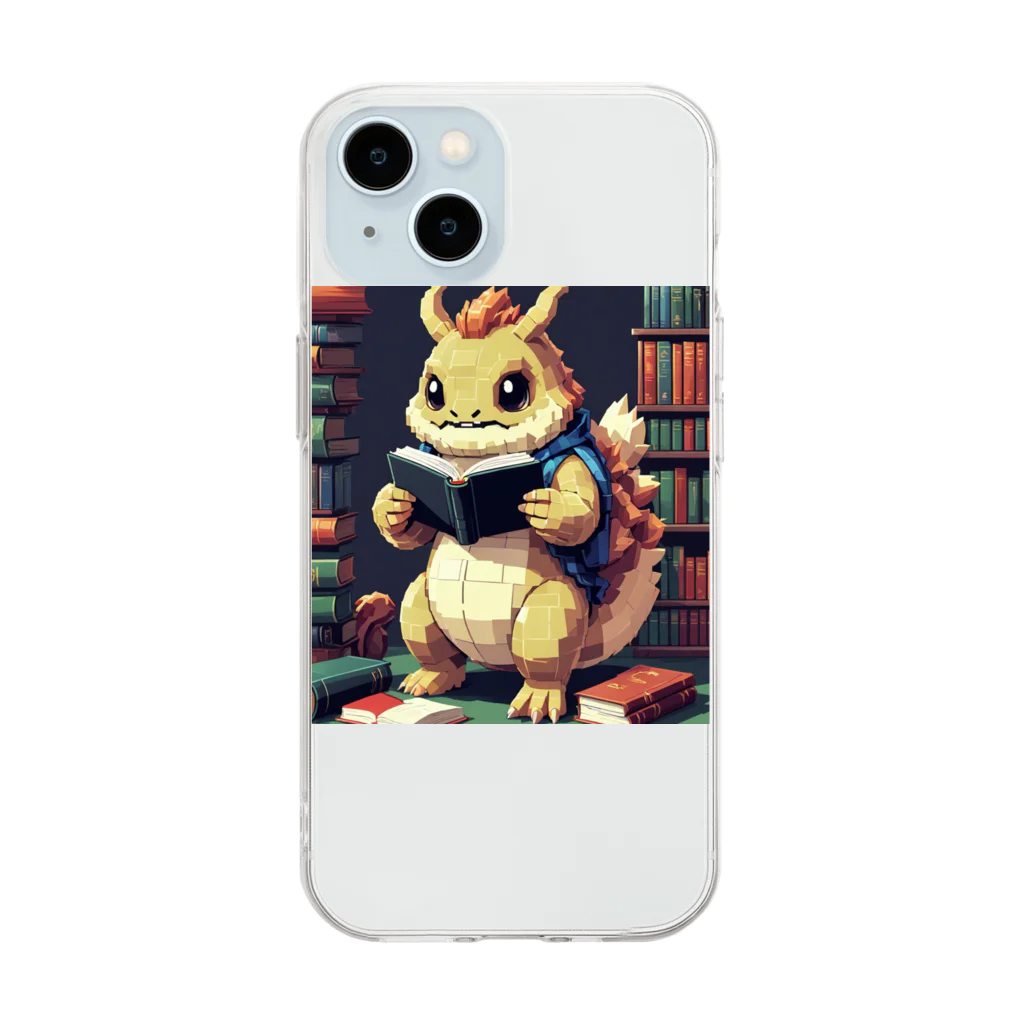 KAZENOKO_3の本を読む怪獣 Soft Clear Smartphone Case