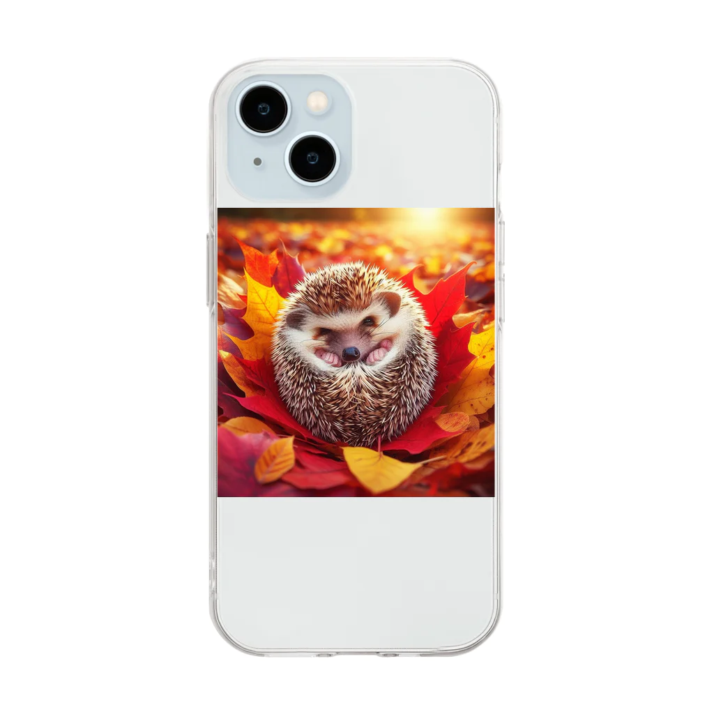 animalsのハリネズミシリーズ Soft Clear Smartphone Case