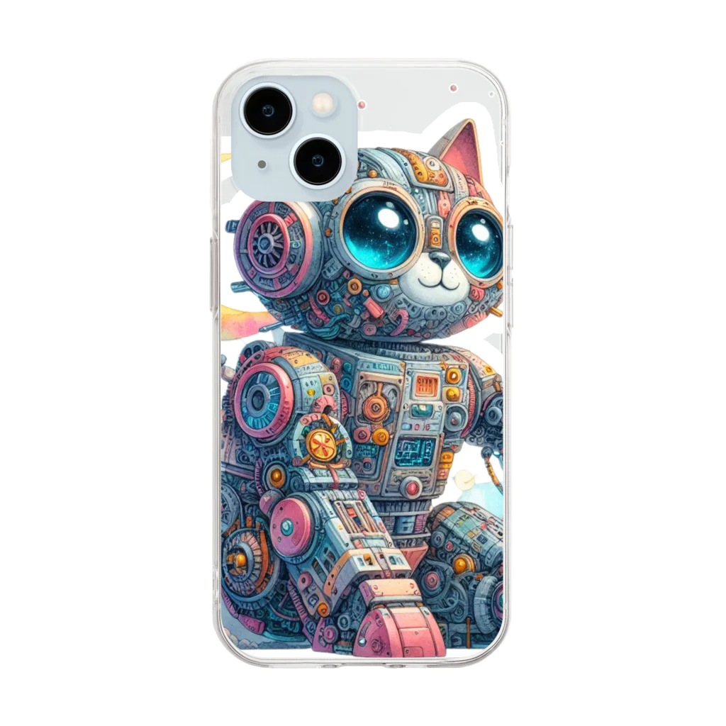 CYBER ARTのメカにゃ Soft Clear Smartphone Case