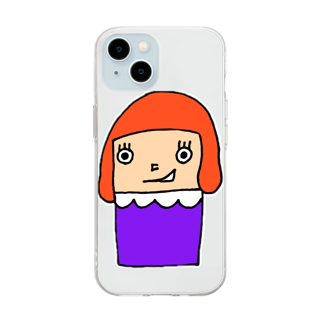 sooomaxの四角いちゃん Soft Clear Smartphone Case