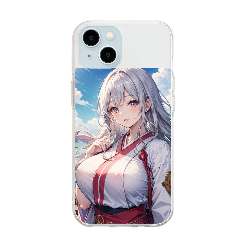 巫女スタぐらむの巫女姿のママ Soft Clear Smartphone Case