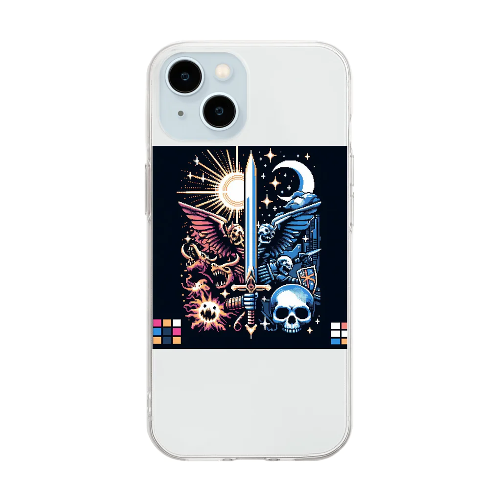 ドット屋のドット絵ダークファンタジー Soft Clear Smartphone Case