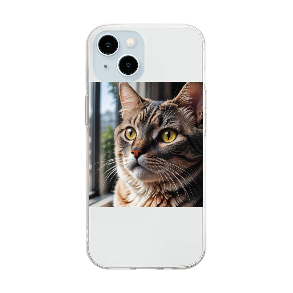 akatonbo1240の飼い主と愛情深いコミュニケーションを楽しむかわいいネコの姿🐱 Soft Clear Smartphone Case