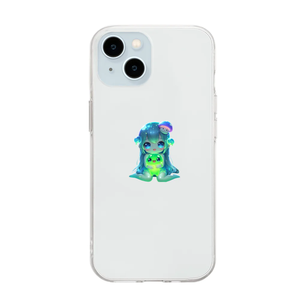 surasuramusumeのスライム娘「みどりちゃん」 Soft Clear Smartphone Case