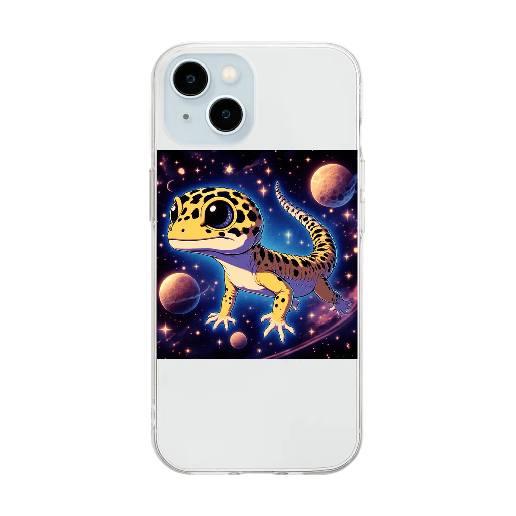 いつでもどこでもヒョウモントカゲモドキくんの宇宙のヒョウモントカゲモドキくん Soft Clear Smartphone Case