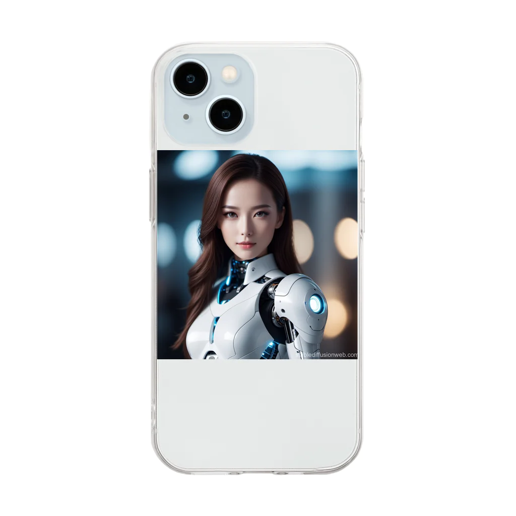 HOUHOUHOUの美人ＡＩロボット Soft Clear Smartphone Case