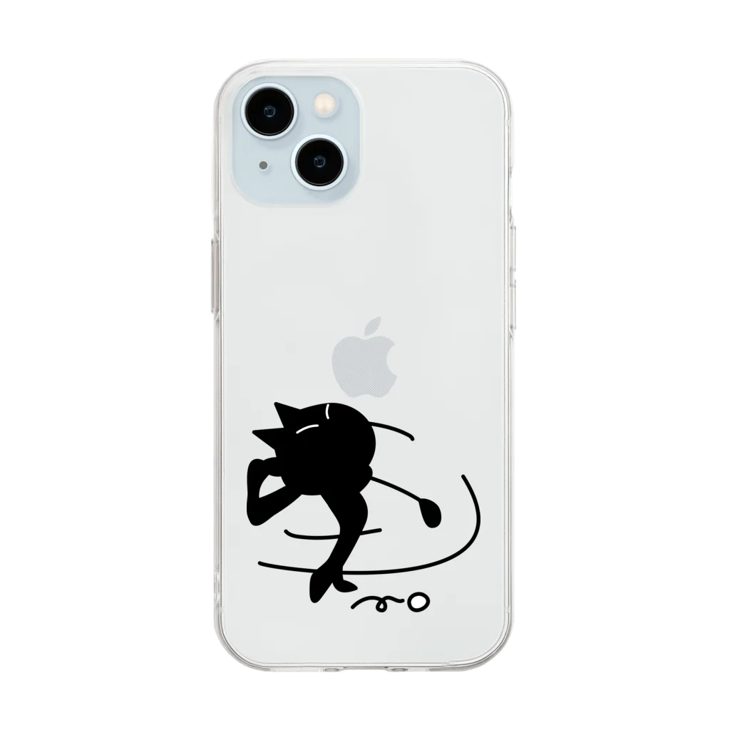 B-catのゴルフ猫 Soft Clear Smartphone Case