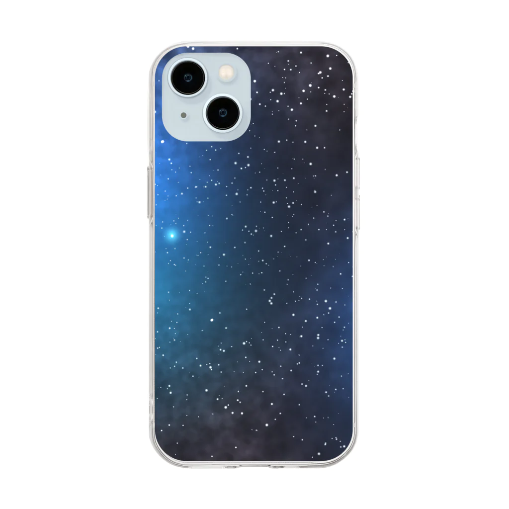 MISHIMAの青い宇宙 Soft Clear Smartphone Case