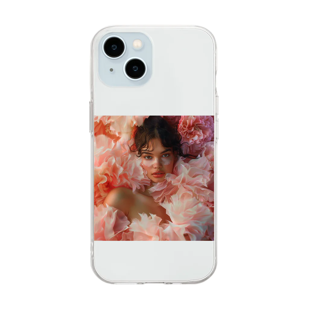 AQUAMETAVERSEのフェイスアート　Tomoe bb 2712 Soft Clear Smartphone Case