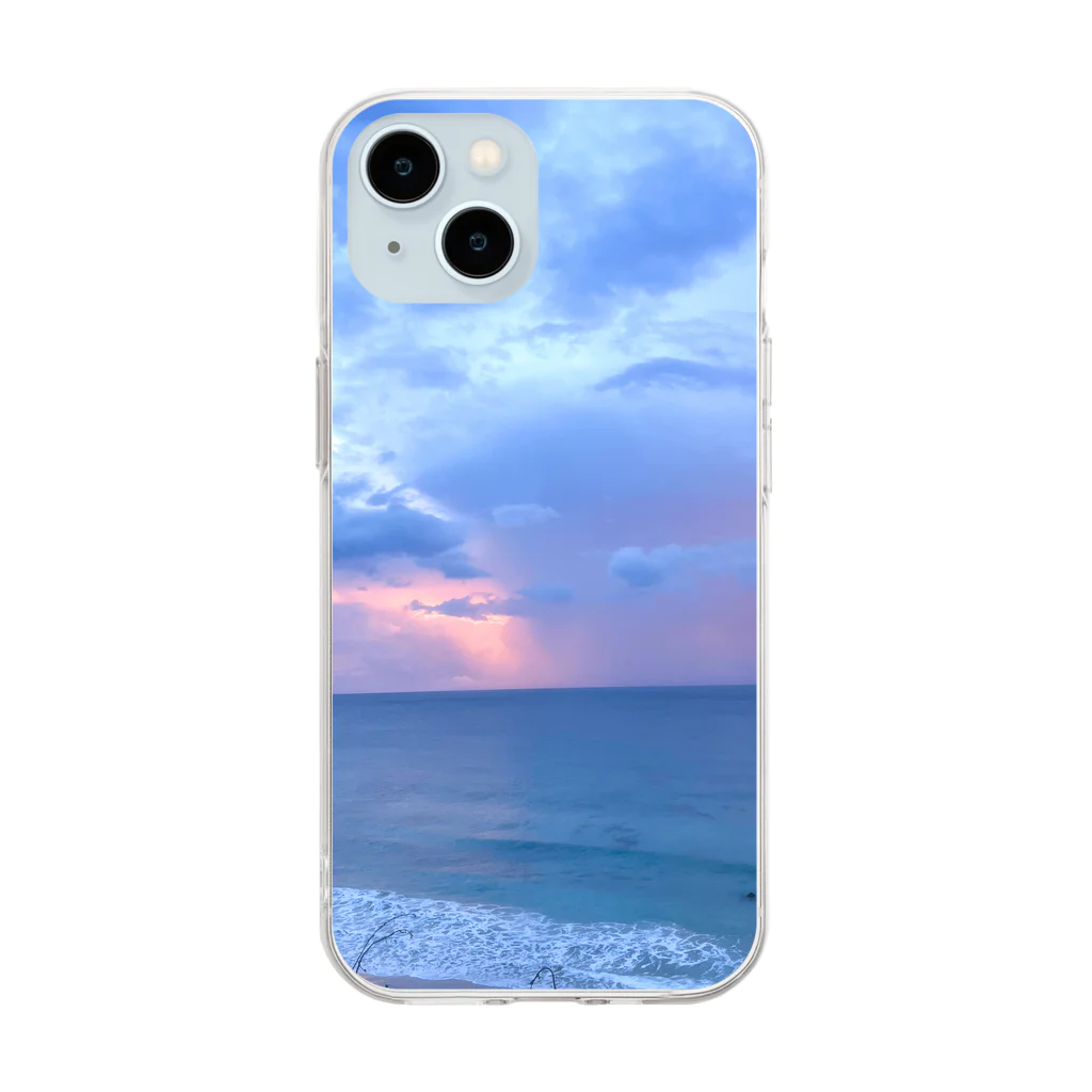 mariteriaの夕暮れの海 Soft Clear Smartphone Case