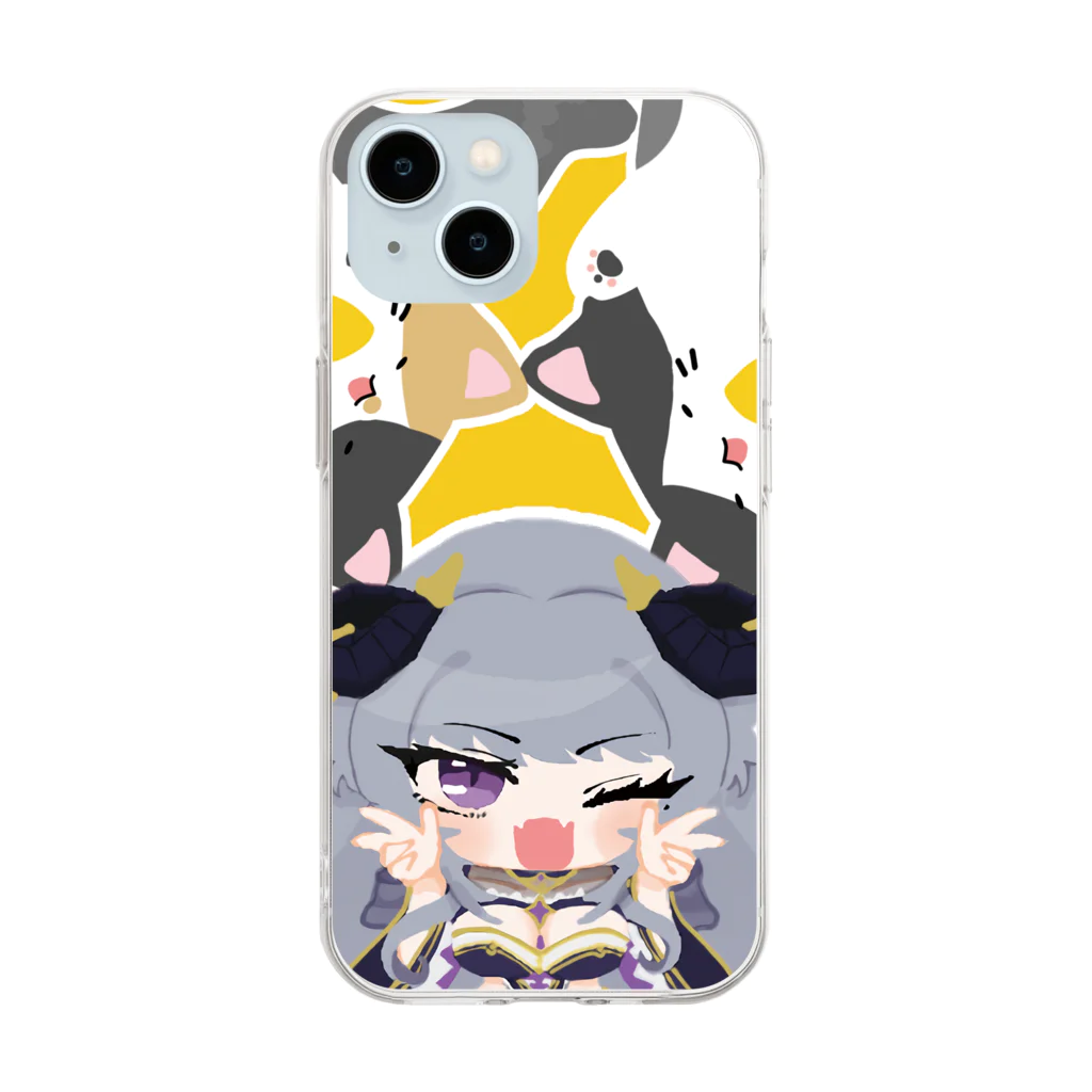 キャバクラ如月SUZURI店の如月家SDイラスト Soft Clear Smartphone Case