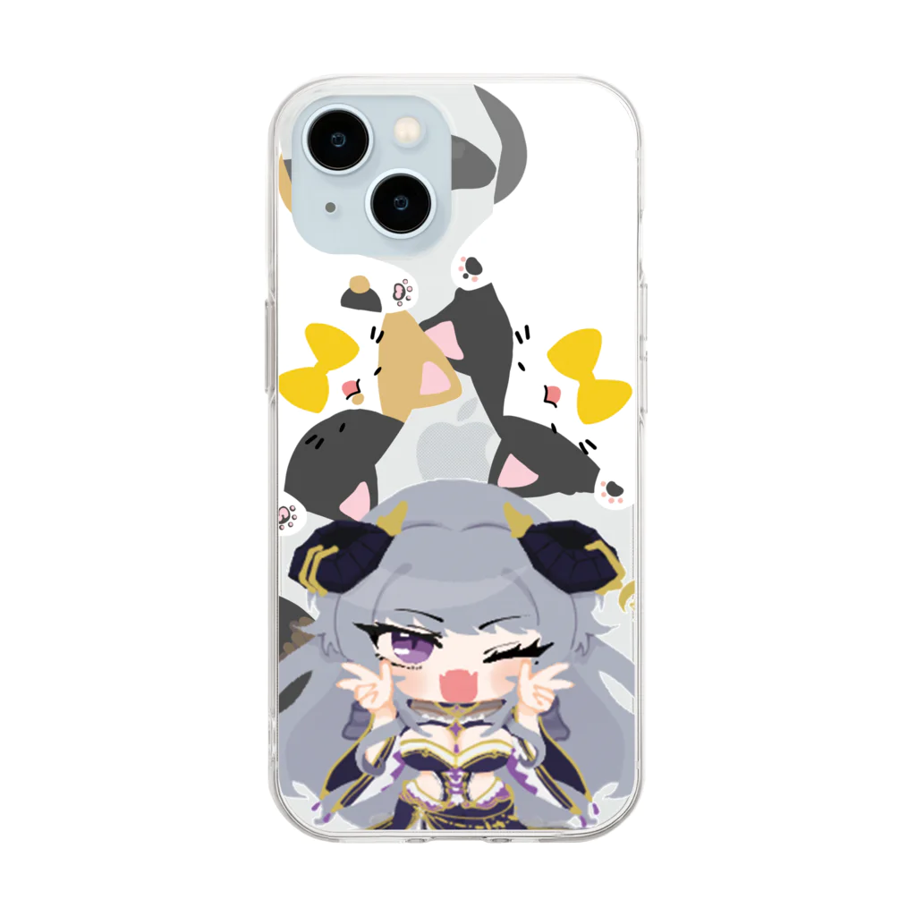 キャバクラ如月SUZURI店の如月家SDイラスト Soft Clear Smartphone Case