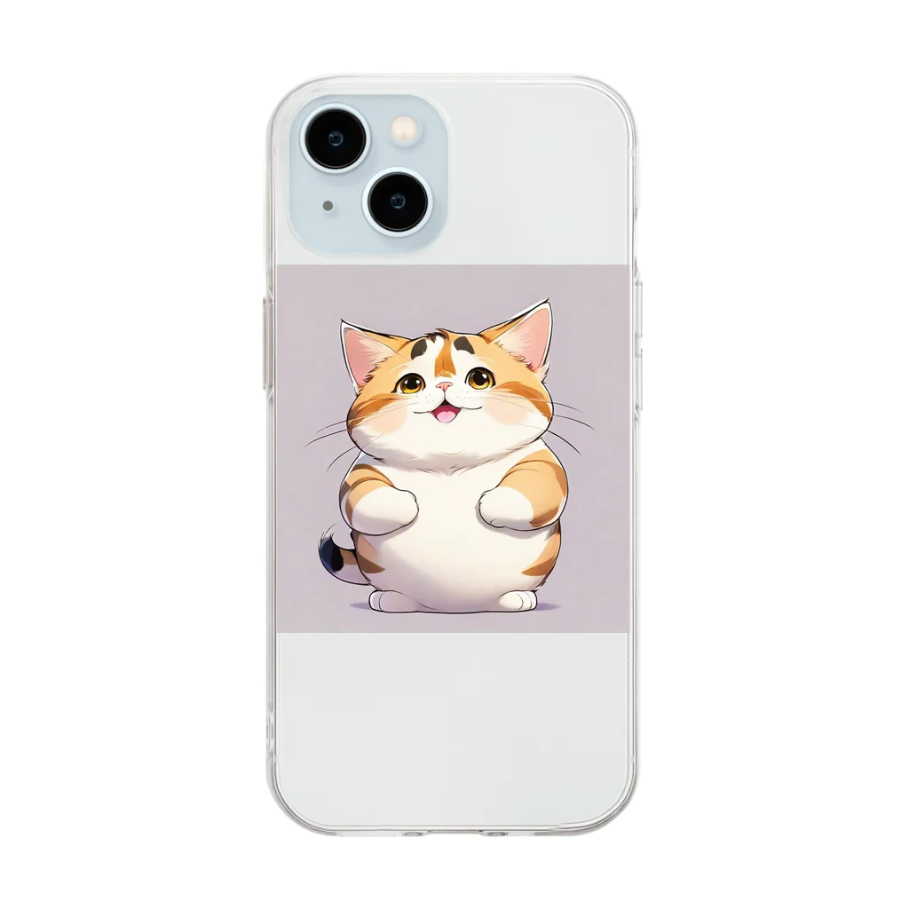 hide4591の太っちょ猫ボチャ！ Soft Clear Smartphone Case