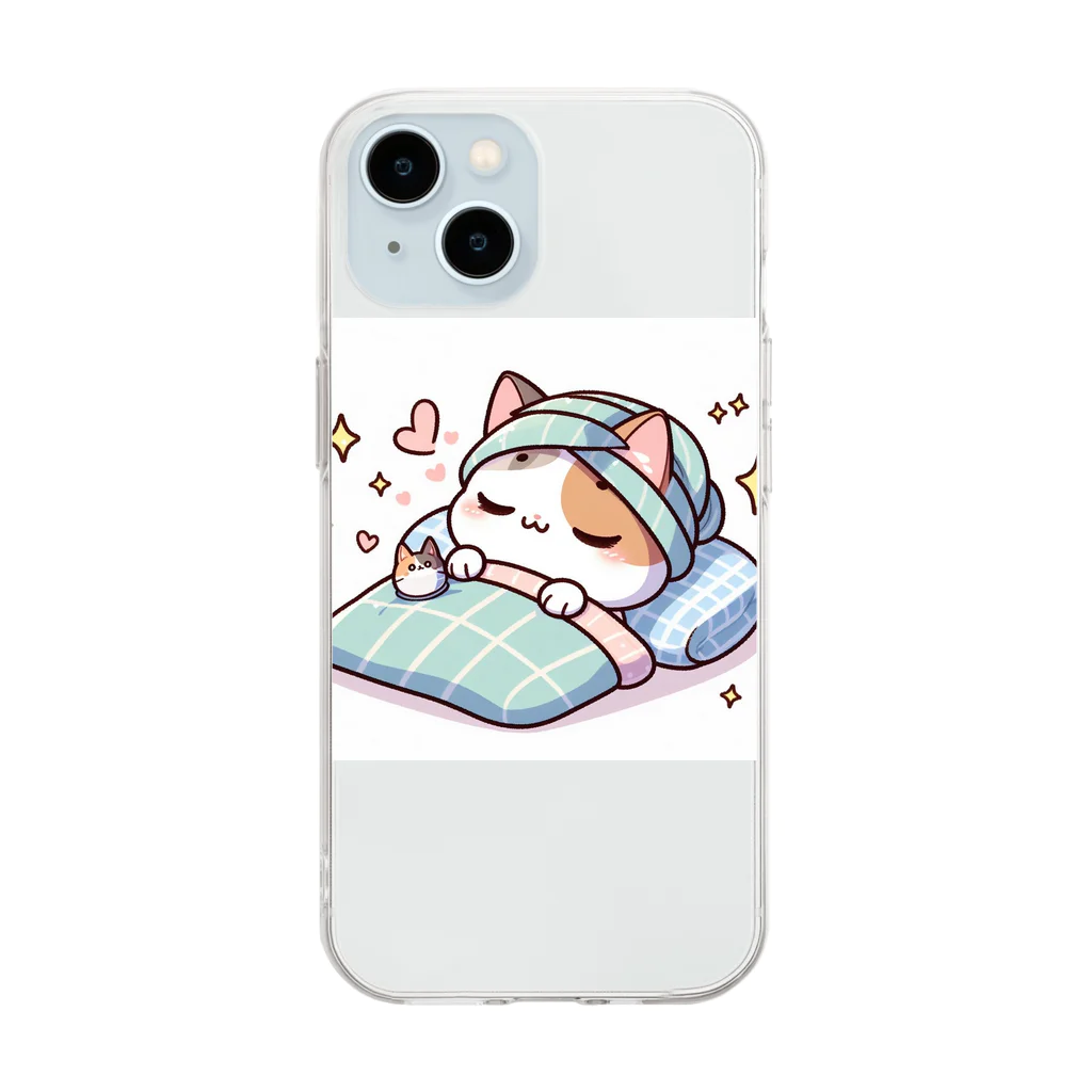 りのショップのゆるかわネコグッズ Soft Clear Smartphone Case