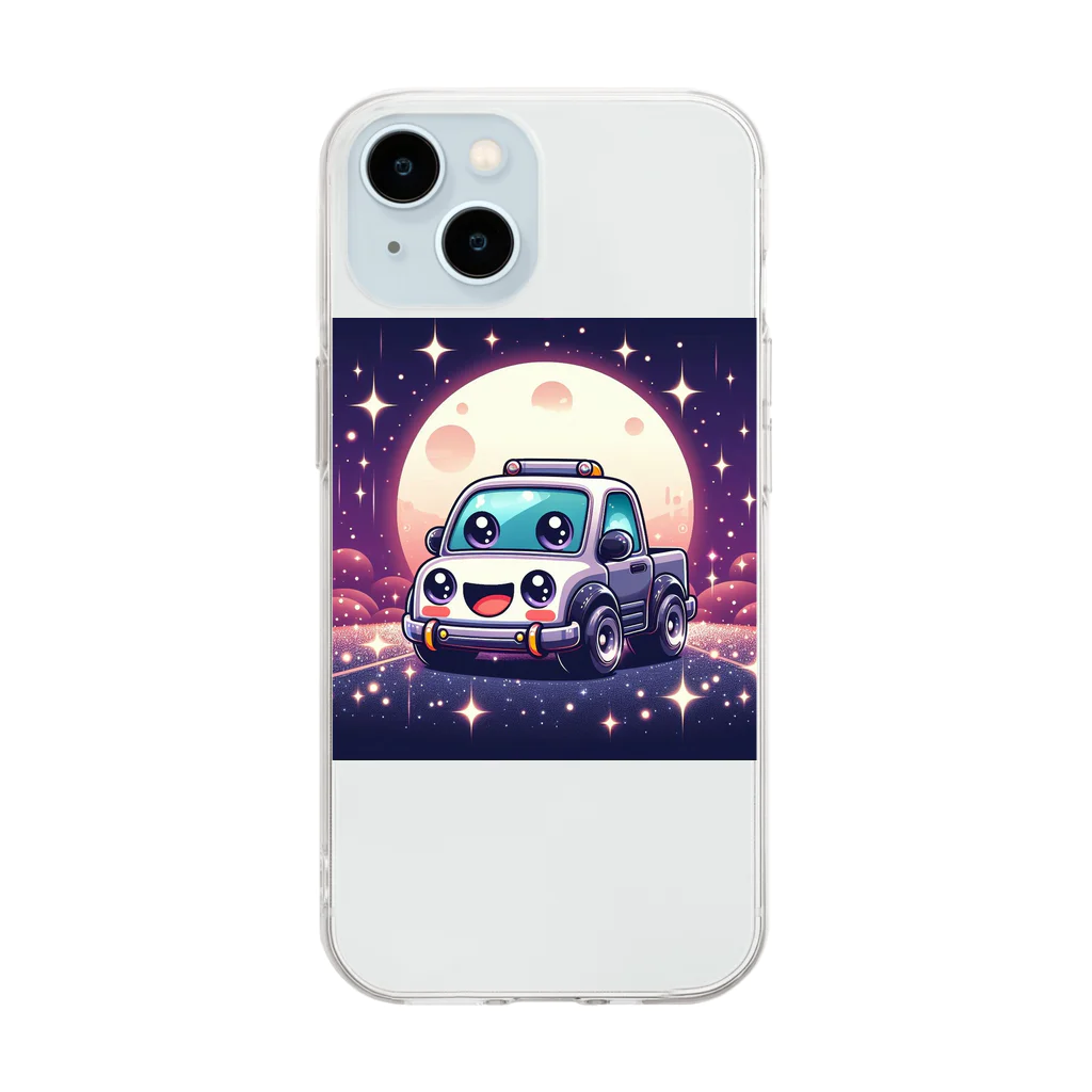 キャラクターズの可愛い車キャラクター Soft Clear Smartphone Case