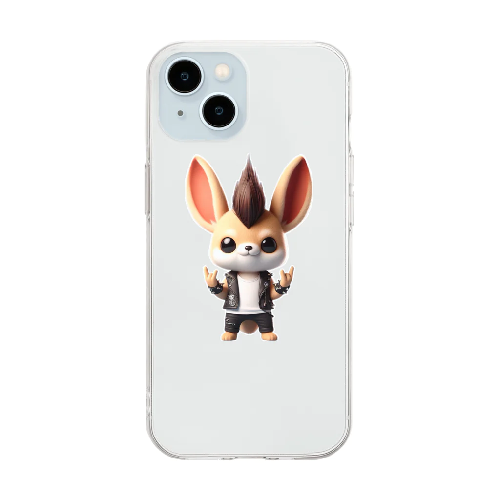 riotriffs_punksのウサギロック Soft Clear Smartphone Case