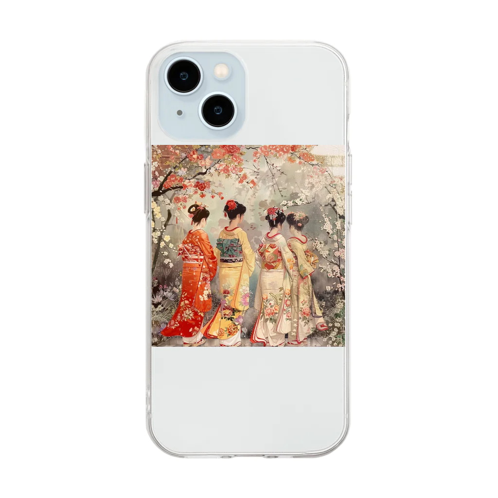 AQUAMETAVERSEの優雅な花見桜の花満開　なでしこ1478 Soft Clear Smartphone Case